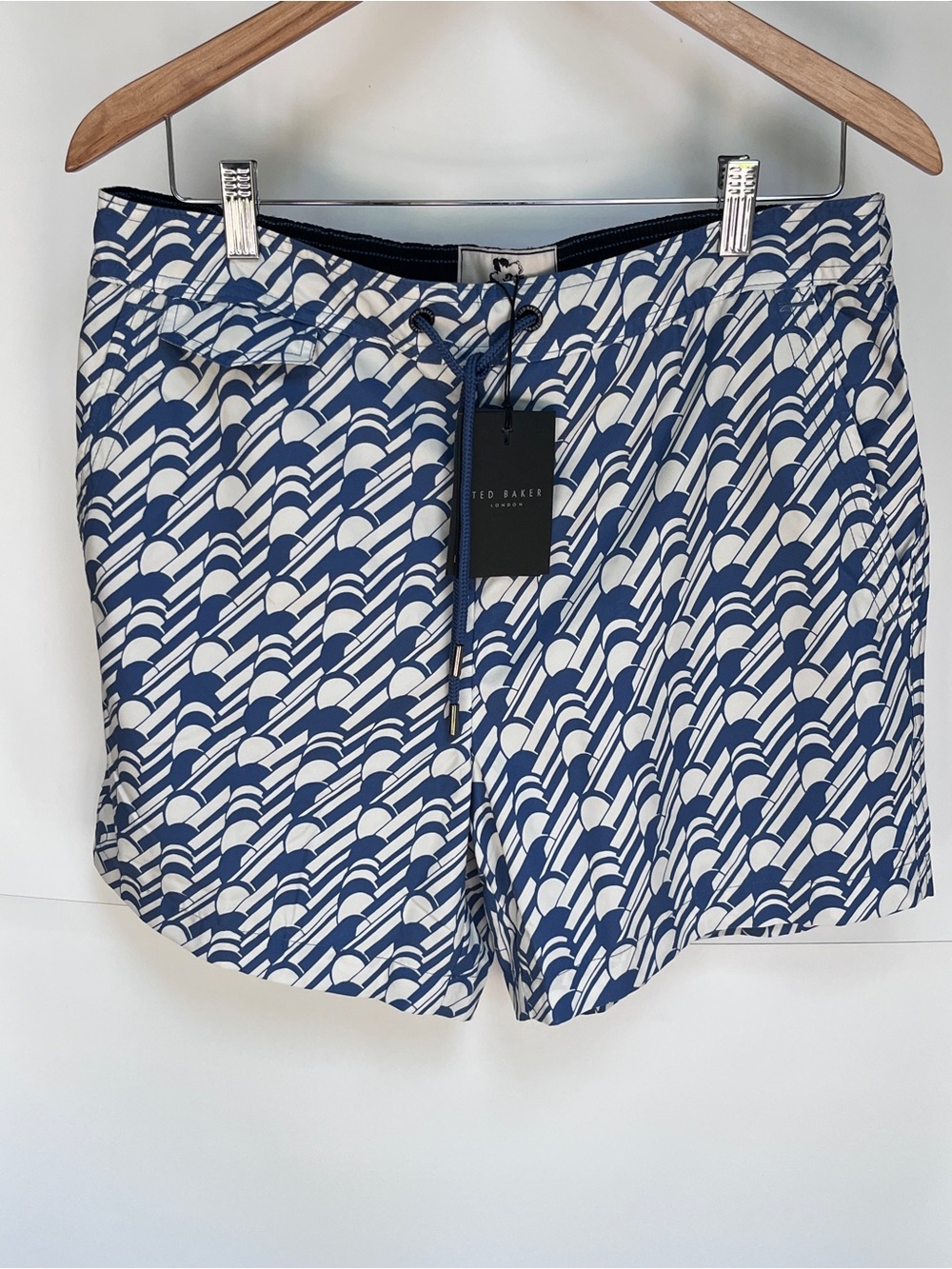 NWT | Ted Baker London | Men Swim Trunks Shorts | Blue White | Size 4